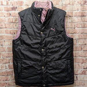 Puma Reversible Puffer Vest Black/Pink GIRLS Size XL